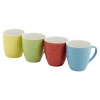 4 Colourful Patterened Porcelain Mugs - Sleeve Pack