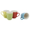 4 Colourful Patterened Porcelain Mugs - Sleeve Pack