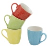 4 Colourful Patterened Porcelain Mugs - Sleeve Pack