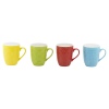 4 Colourful Patterened Porcelain Mugs - Sleeve Pack