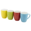 4 Colourful Patterened Porcelain Mugs - Sleeve Pack