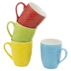 4 Colourful Patterened Porcelain Mugs - Sleeve Pack