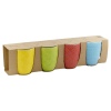 4 Colourful Patterened Porcelain Mugs - Sleeve Pack