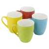 4 Colourful Patterened Porcelain Mugs - Sleeve Pack