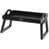 Black Wooden Serving Sofa Tray with Folding Legs [019071]