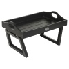 Black Wooden Serving Sofa Tray with Folding Legs [019071]