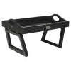 Black Wooden Serving Sofa Tray with Folding Legs [019071]