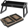 Black Wooden Serving Sofa Tray with Folding Legs [019071]