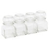 4 Glass Storage Spice Jars with Lids - Sleeve Pack