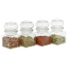 4 Glass Storage Spice Jars with Lids - Sleeve Pack