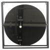 Black Square Metal Frame Round Mirror [073950]