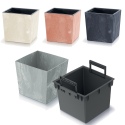 TUBUS LOW Washed Up Look Square Flower Pot With Insert