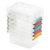 5 Pack Transparent Plastic Storage Boxes with Coloured Clip Lids