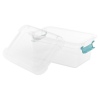 5 Pack Transparent Plastic Storage Boxes with Coloured Clip Lids