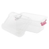 5 Pack Transparent Plastic Storage Boxes with Coloured Clip Lids