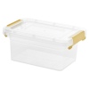 5 Pack Transparent Plastic Storage Boxes with Coloured Clip Lids