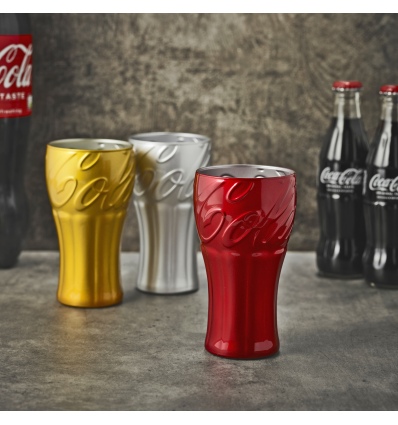 3x Coca Cola Glasses Red+Gold+Silver [1096647]