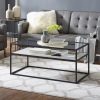 Reversible Shelf Wood & Metal Coffee Table - White Faux Marble/Dark Concrete [780005][188410]