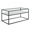 Reversible Shelf Wood & Metal Coffee Table - White Faux Marble/Dark Concrete [780005][188410]