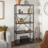 60" Rustic Industrial Style Metal & wood Bookcase