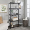 60" Rustic Industrial Style Metal & wood Bookcase