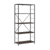 60" Rustic Industrial Style Metal & wood Bookcase