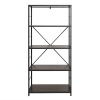 60" Rustic Industrial Style Metal & wood Bookcase