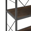 60" Rustic Industrial Style Metal & wood Bookcase