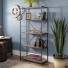 60" Rustic Industrial Style Metal & wood Bookcase