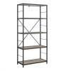 60" Rustic Industrial Style Metal & wood Bookcase