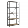 60" Rustic Industrial Style Metal & wood Bookcase