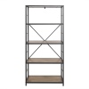 60" Rustic Industrial Style Metal & wood Bookcase