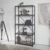 60" Rustic Industrial Style Metal & wood Bookcase