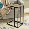 Grey Wash Industrial Style Metal & Wood End C Table [149572]