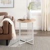 17" Minimalist Metal Slatted Side Table