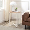 17" Minimalist Metal Slatted Side Table