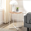 17" Minimalist Metal Slatted Side Table