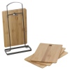 7 Pcs Wooden Chopping Boards & Metal Stand Set [803628]