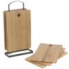 7 Pcs Wooden Chopping Boards & Metal Stand Set [803628]