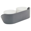 Two Ceramic Pet Feeder Bowls & Stand [338110]