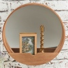 Round MDF Wood Oak Bathroom Mirror [189897]