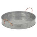 Galvanised Zinc Metal Serving Tray with Copper Handles [454797]