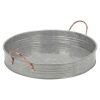 Galvanised Zinc Metal Serving Tray with Copper Handles [454797]