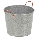 Galvanised Zinc Metal Champagne Bucket with Copper Handles [454773]