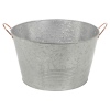 Large Galvanised Zinc Metal Champagne Beer Bucket with Copper Handles [454810]