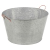 Large Galvanised Zinc Metal Champagne Beer Bucket with Copper Handles [454810]