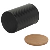 Black Storage Tins with Bamboo Lids