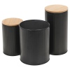 Black Storage Tins with Bamboo Lids