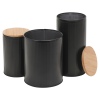 Black Storage Tins with Bamboo Lids