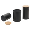 Black Storage Tins with Bamboo Lids